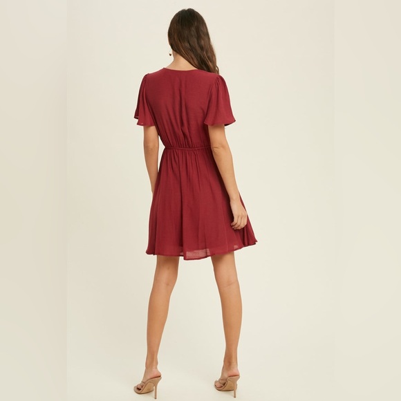 If By Sea Los Angeles flutter sleeve rust mini dress‎ size large - Picture 1 of 12